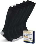 Pembrook Bamboo Viscose Light Compression Socks - 3 Pairs | Mens and Womens Compression Socks 8-15 mmHg | Mens and Womens Light Compression Socks for Circulation | Black Compression Socks