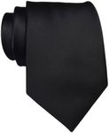 marysgift Men's Ties Necktie Wedding Formal Business Jacquard Tie Set 57.48"x3.15", Black, 57.48" x 3.15"(146cm*8cm)