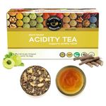 TEACURRY Acidity Tea 30 Tea Bags (1 Month Pack) - Supports Stomach Acidity & Digestion Naturally | Organic Tea With - Rose Petals, Shatavari, Peppermint, Amla, Corainder, Licorice, Holy Basil.