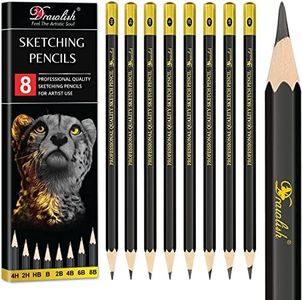 Sketching Pencils Set of 8 - B, 2B, 4B, 6B, 8B, HB, 2H, 4H - Drawing Pencils with Graphite Lead & Soft Basswood are Ideal for Sketching, Shading & Doodling - For Beginners & Professionals