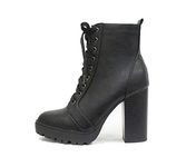 Soda BALBOA ~ Women's High Stacked Heel Bootie, B/Black, 9