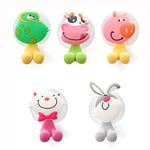 Cisixin 5 Animals Cute Kid Cartoon Toothbrush Grip Antibacterial Toothbrush Suction Cup Cover Holder