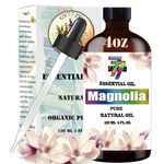 Magnolia Essential Oil 4 Fl Oz (120Ml) - Pure And Natural Fragrance Oil Magnolia Oil For Aroma Diffuser,Humidifier,Home Fragrance,Bath,Spa,Hair Care,Cleaning,Personal Care,Yoga,Diy Soap