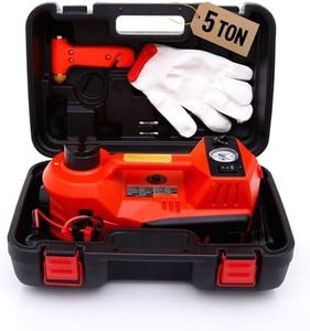 Trihelper Car Jack Hydraulic Jack – 5 Ton Electric Car Jack Stand Three in One Car Jack Kit for Sedans SUV Car Lift Floor Jack for Tire Change and Road Emergencies with Integrated Tire Pump (Orange)