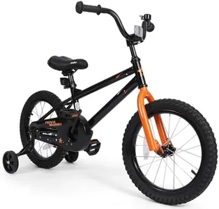 bicystar Kid Bike with Training Wheels, BMX 16 inch Bike with Pedals, Toddle Bicycle for 3-5 Year Old Boys Girls, Birthday Gift (Black)