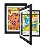 Dimpola Kids Art Frame Front Opening, Kids Artwork A4 Picture Frames Changeable with Storage Holds 50Pcs Kid Hanging Art, Artwork Display Storage Frames with 20 Pcs A4 Papers