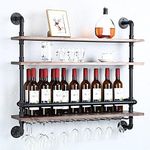 Industrial Pipe Shelf Wine Rack Wal