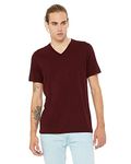 Bella+Canvas Comfortable V-Neck Fitted Jersey T-Shirt, Maroon Marble, XX-Large