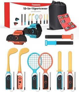 TRANSNOVO 12 in 1 Switch 2 Sports Accessories Bundle 2025 Compatible with Nintendo Switch 1/Switch OLED/Switch 2 Wii Sports Games, Family Party Accessories Kit for Joycon Controllers - With Carry Bag