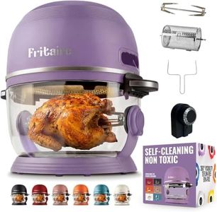 Non Toxic Air Fryer™ - Glass AirFryer 5 Quart w/ 360 Visibility, Self-Cleaning, 400F Vortex Air Fryer for Even Cooking, BPA-Free Teflon Free, 6-in-1 Functions, Rotisserie, Roast, Bake, Lavender
