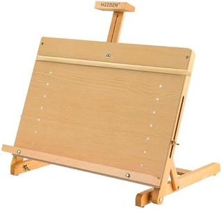 MEEDEN Large Drawing Board Easel, Solid Beech Wooden Tabletop H-Frame Adjustable Easel Artist Drawing & Sketching Board for Artists, Teens & Painters, Holds Canvas up to 23" high