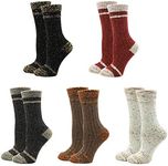 Bienvenu Lady's 5 Pairs Thick Winter Outdoor Socks Home Daily Casual Socks, Knit Pattern 5