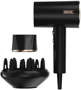 Wahl Ionic Flow Hairdryer, Professional Drying, Frizz-Free, Powerful, Lightweight, Cold Shot, Heat Concentrating, Diffuser, Fast Speed, Styling, Compact, Travel