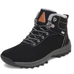 Mishansha Winter Boots for Men Women Waterproof Snow Boots Warm Lined Non Slip Hiking Boot, Black, 13.5 Women/12 Men