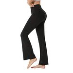 YUSHOW Flare Trousers Women Bootcut Yoga Pants High Waist Workout Bootleg Pants Black