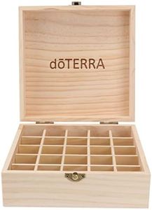 EXCEART Essential Oil Bottle Storage Box Case with 25 Compartments Wooden Portable Essential Oil Carry Travel Box Holder Organizer