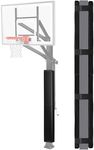 6FT Tall Basketball Pole Pad, 6x6 Square Adjustable Height Basketball Hoop Pole Pad Black