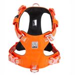 PetsUp 3M Reflective Mesh Padded Dog Vest Front Range No Pull Harness with Handle (XL, Orange Gray)