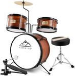 EASTROCK Kids Drum Set, 3 Piece 14'' Junior Drum sets for Drummer,Beginner, Drum Set with Adjustable Throne,Cymbal,Pedal,Drumsticks(Wood)