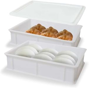 Akitaink Cassetta per Lievitazione Pizza e Pane | Contenitore per Impasto con Coperchio, Plastica Lavabile in Lavastoviglie, 30x40x10 cm (2 PORTAIMPASTO CON COPERCHIO)