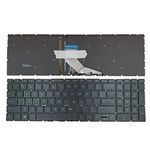 Laptop Replacement US Layout Green Backlight Keyboard for HP Pavilion 15-CX 15-DB 15-DX 15-DR 250 G7 255 256 G7 15-CN 15-CS 15-CR 15-CW 17-by 17-CA 15-CX0020NR 15-CX0030NR 15-CX0040NR 15-CX0042NR