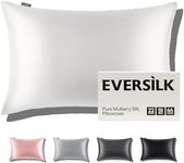 Mulberry Silk Pillowcase for Hair and Skin: 22 Momme Both Sides 100% Pure Silk Pillow Case with Hidden Zipper - Natural Hypoallergenic Pillow Cover for Cooling Sleep 1 Pack 50 x 75 cm White