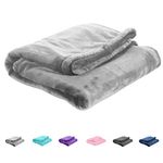 Uozzi Bedding All-Season Gray Flannel Fleece Baby Blanket for Girls & Boys - Ultra Soft Plush Thin Kids Toddler Blanket for Crib, Pram Strollers, Sofa, 100% Microfiber Polyester 27"x39"