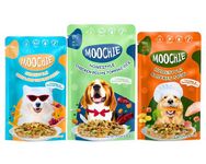 PETS EMPIRE Moochie Homestyle Wet Dog Food, Grain Free Gavy Meal, Variety Pack with Lamb Topping Pasta, Chicken Recipe Topping Rice & Chicken Stew, High Protein Gravy Foods for Adult Dogs (120g X 24)