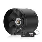 Hon&Guan 8 Inch Inline Booster Duct Fan with Speed Controller - 623 CFM Airflow with 44W Ultra-Low Power and Low Noise