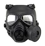 Painball Mask, Tactical Full Face Dummy Gas Game Mask Skull CS Mask with Turbo Fan For Cosplay Halloween Wargame Masquerade