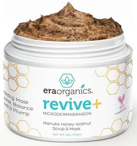 Era Organics Microdermabrasion Facial Scrub & Face Exfoliator - Spa Quality Exfoliating Mask with Manuka Honey Plus Walnut for Blackheads, Buildup, Wrinkles 4oz