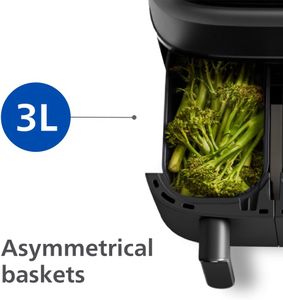 Philips Dual Basket Airfryer 3000 Series, 9L – 2 Drawer, Rapid Air, Breakfast Kit