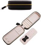 SANQIANWAN Small Jewelry Travel Organizer Box with PU Leather Portable Jewelry Storage Case for Necklace Rings Earrings, Tassels design of jewely case gifts for mother, Girlfriend and lover,16.5*7.5*6