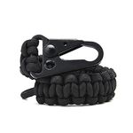 Paracord Keychain,Cobra Weave 550 Paracord,7.7 Inch Woven, 10 Feet Unraveled,Every Day Carry (Black)