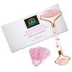 Rose Quartz Roller - Pure Stone Rose Quartz Massager for Face, Eyes & Neck | Facial Roller Skin Care Tool that Reduces Facial Puffiness | For Lymphatic Drainage & Rejuvenates Face & Neck Wrinkles