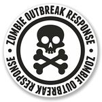 2 x Zombie Outbreak Response Sticker Skull Fun Car Bike Bike Laptop Decal #4106 (10cm x 10cm)