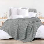 Urban Space 100% Cotton Waffle Weave Blanket, Cotton Dohar for Double Bed, Breathable & Skin Friendly All Season Blanket for Bed, Double Bed Blanket (220cm x 240cm, Greenish Grey)