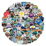 Camping Stickers, Cool Waterproof Vinyl Hiking Outing Decals for Car Motorcycle Bike Bumper Helmet Skateboard Laptop Water Bottles Travel Luggage Guitar Scrapbook iPad Phone Case [100 PCS]