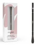 Mylee Cuticle Pusher – Professional, Sleek, Matte Black, Stainless Steel, Duel-Ended Salon-Quality Cuticle Pusher for Nudging Cuticles Back and Scraping Away Hard-to-Remove Skin Debris