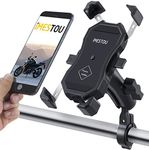 iMESTOU Motorcycle Stem Phone Mount Bike Cellphone Holder with 1" Ball Double Socket Arm & Aluminium Handlebar Base 720 Rotation for 3.5-6.8 Inch Cellphones