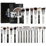 DUcare Makeup Brushes 31Pcs Professional Panda Makeup Brush Set Premium Synthetic Goat Pony Hair Kabuki Foundation Blending Brush Face Powder Blush Concealers Eye Shadows With Leather Case Organizer