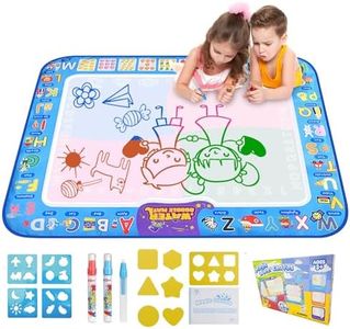 Water Doodle Mat - Toddler Toys, Reusable Large Painting Writing Color Doodle Mat Drawing Board, Toddler Educational Toys for Age 3 4 5 6 Year Old Girls & Boys Birthday Gift