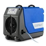 COSTWAY 180 PPD Crawl Space Dehumidifier with Pump, 24.6 Ft Drain Hose, Auto Defrost, 6,000 Sq. Ft Portable Commercial Dehumidifier for Basement, Warehouse, Job Site, Water Damage Restoration (Blue)