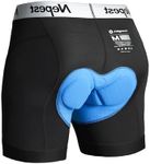 Nepest Mens Cycling Underwear 4D Padded Bike Shorts MTB Liner Mountain Bicycle Tights for Riding, Black/White, Medium