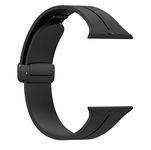 Printme Silicone Sport Band Compatible with Apple Watch 49 mm, 45 mm, 44 mm, 42 mm Magnetic Clasp Adjustable Strap Compatible for iWatch Series Ultra, SE, SE 2, Series 3,4,5,6,7,8 (Black)