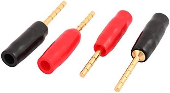 uxcell 4Pcs 2mm Banana Plug Pin Screw Type Audio Speaker Cable Connector Gold Plated