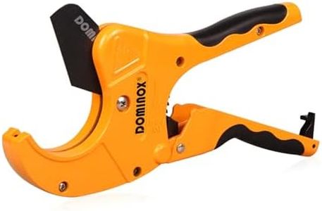 DOMINOX PVC Pipe Cutter, Cuts up to 2-1/2" PEX, PVC, PPR, Plastic Hoses& Plumbing Pipes,Ratchet PVC Cutter Tool with SK5 Blade and Aluminum Alloy Body