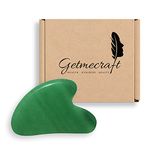 Getmecraft Gua Sha Tool, Nature Jade Stone Guasha Massage Tool for Scraping Facial and SPA Acupuncture Therapy - Heart Shape Jade Trigger Point Treatment on Face