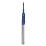 uxcell Tapered Ball Nose End Mill CNC Router Bit, 0.25mm Radius 1/4" Shank Solid Carbide Coated Upcut Spiral 2 Flutes Cutter Milling Tool, 0.5mm Dia 3" Total Length