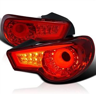 SPEC-D TUNING Red Clear Lens LED Rear Tail Lights Compatible with Scion FRS Subaru BRZ Toyota 86 2012-2016 L+R Pair Taillight Assembly